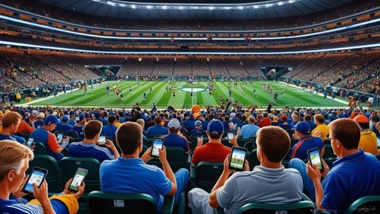 圖一 : 在大型場館,6 GHz 頻段支援高流量的數據需求。